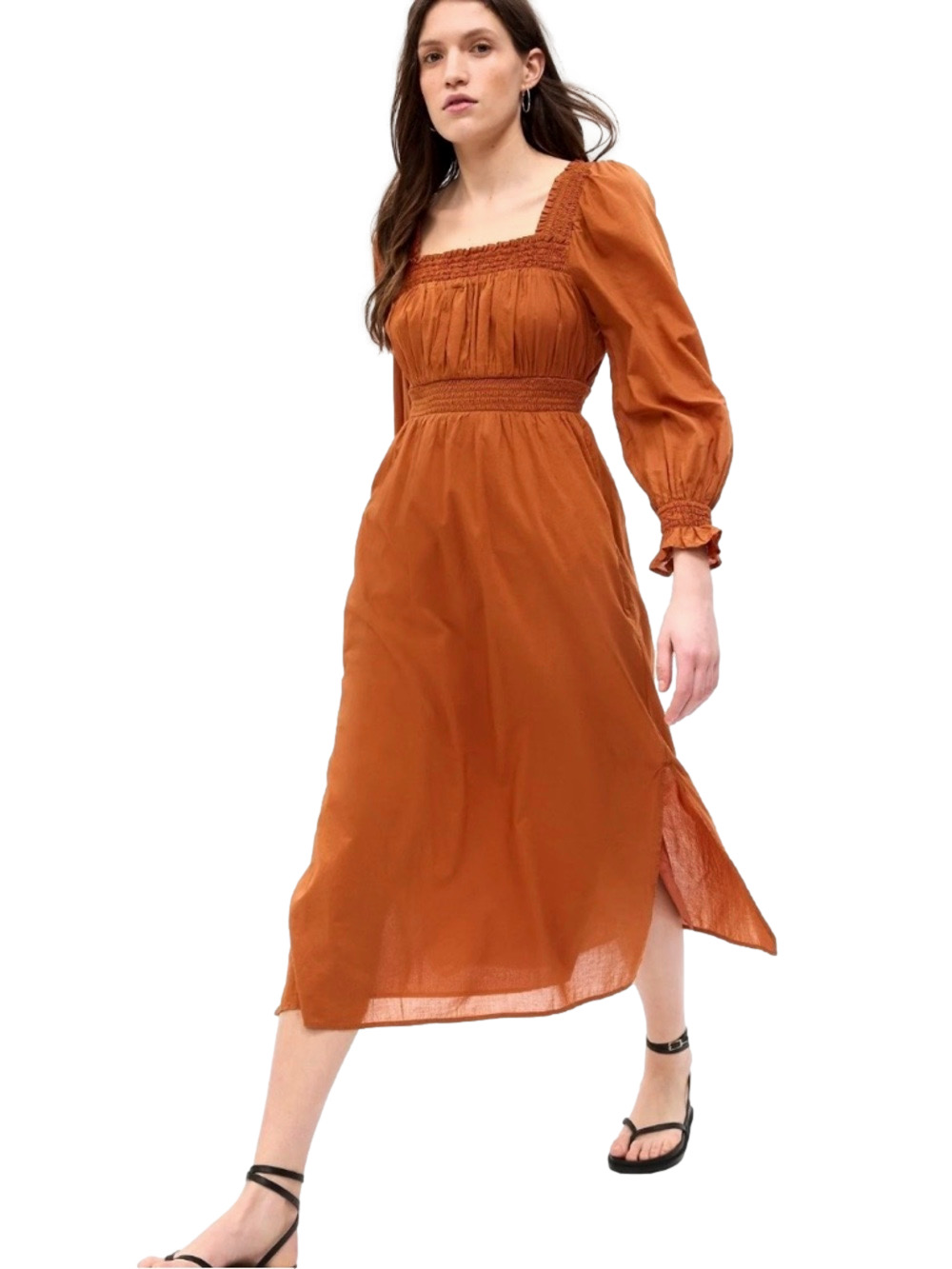 Gap rust orange maxi peasant dress